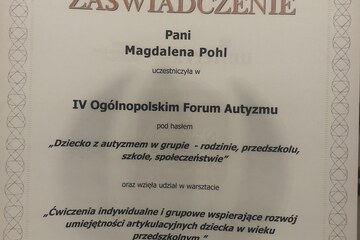 IV Ogólnopolskie Forum Autyzmu - Dziecko z autyzmem w grupie - rodzinie, przedszkolu, szkole, społeczeństwie.